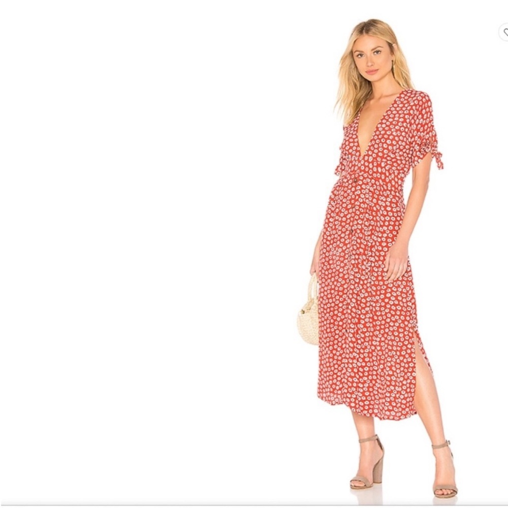 Faithfull the Brand Red Floral Midi Dress - Picture 4 of 11